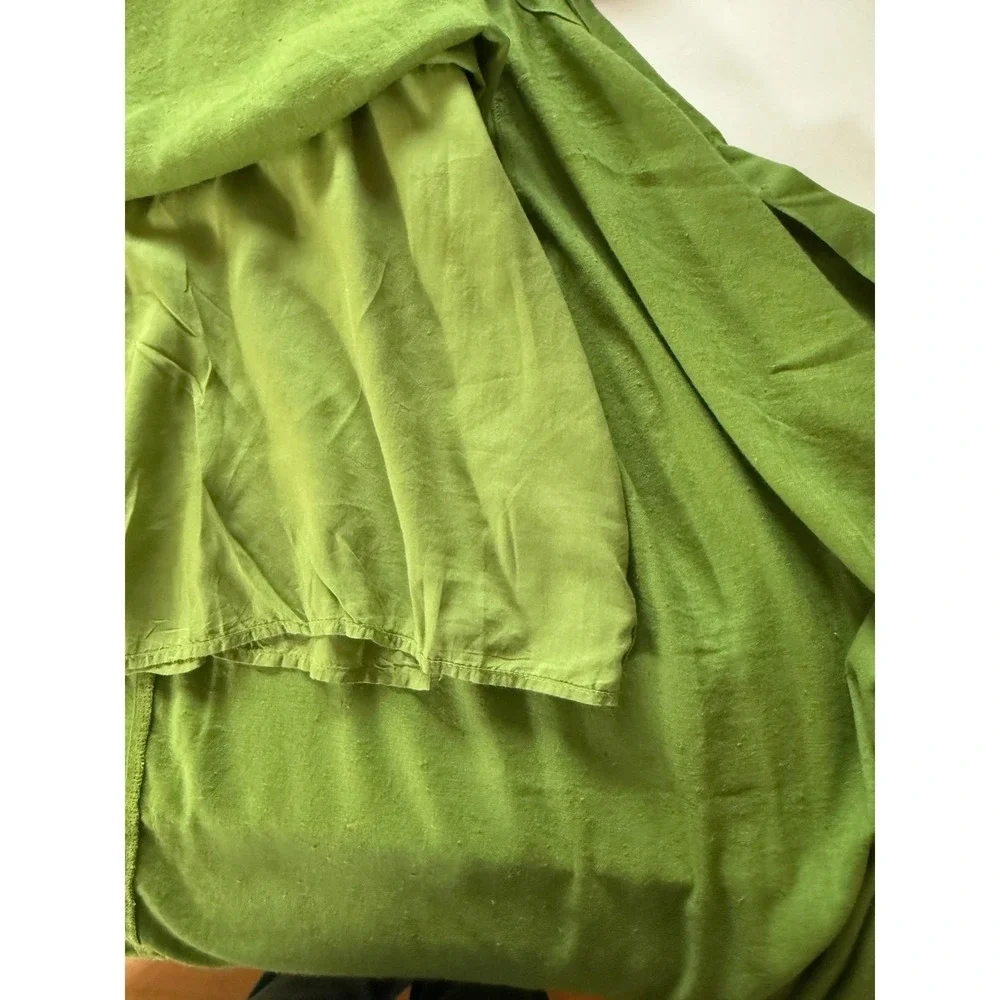 Free People Womens People call Me Green Midi Wrap Dress Size XS Boho Coastal